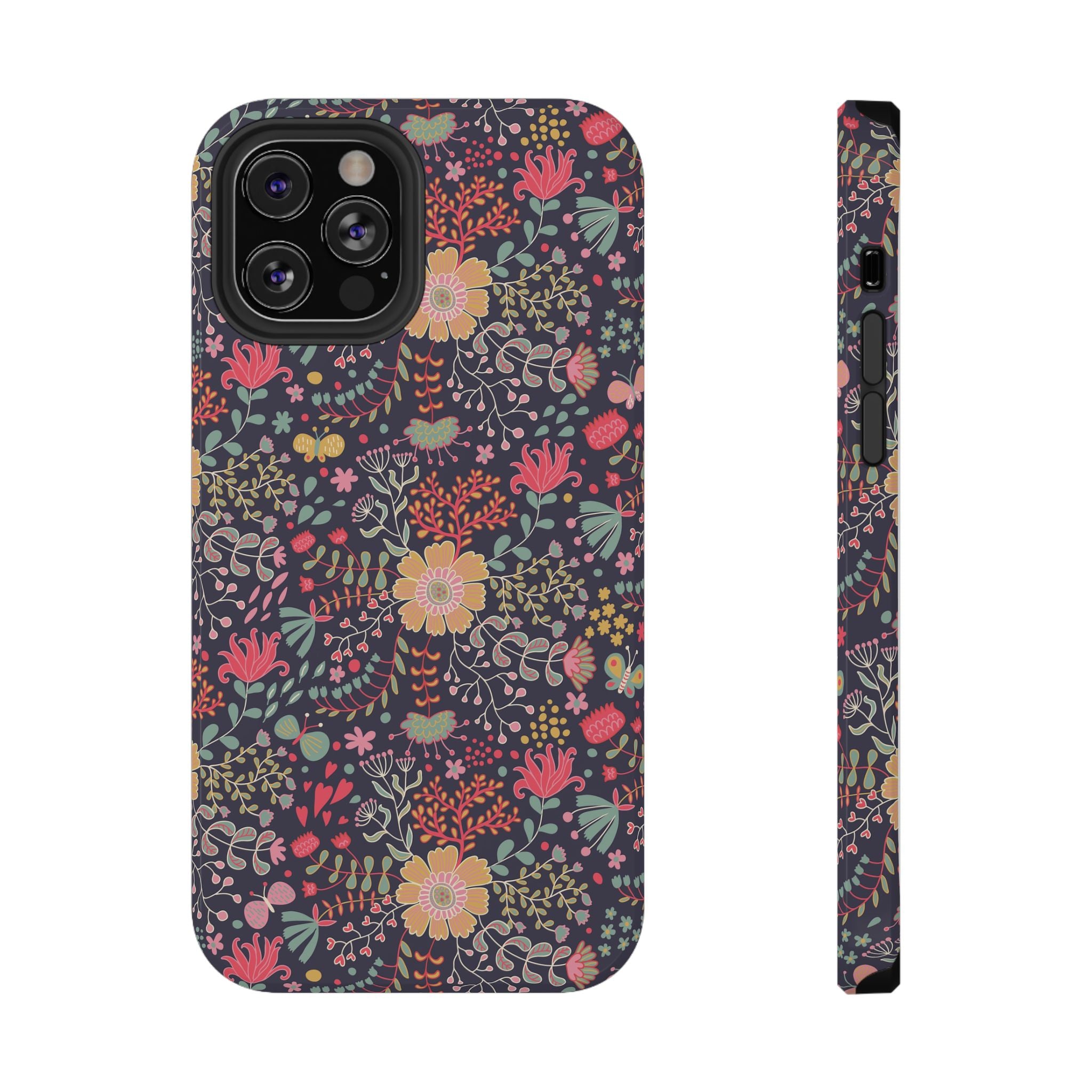 Floral Pattern Impact-Resistant Phone Case — Durable Protective Floral iPhone Cover