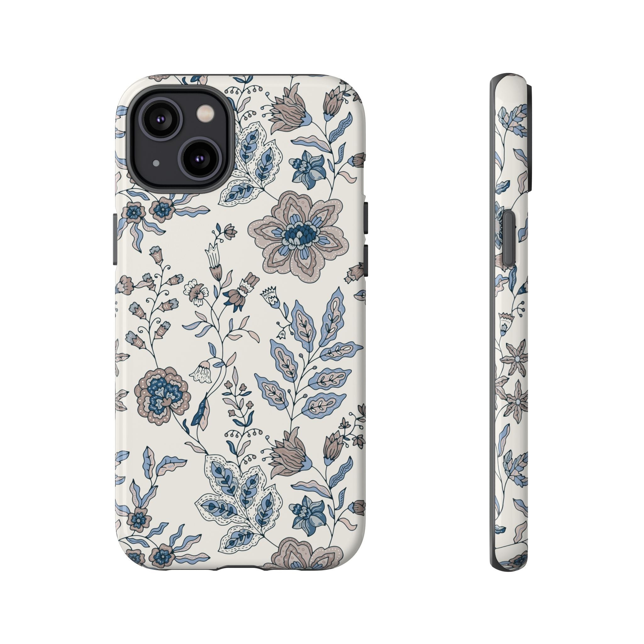 Floral Vintage Blue Tough Phone Case