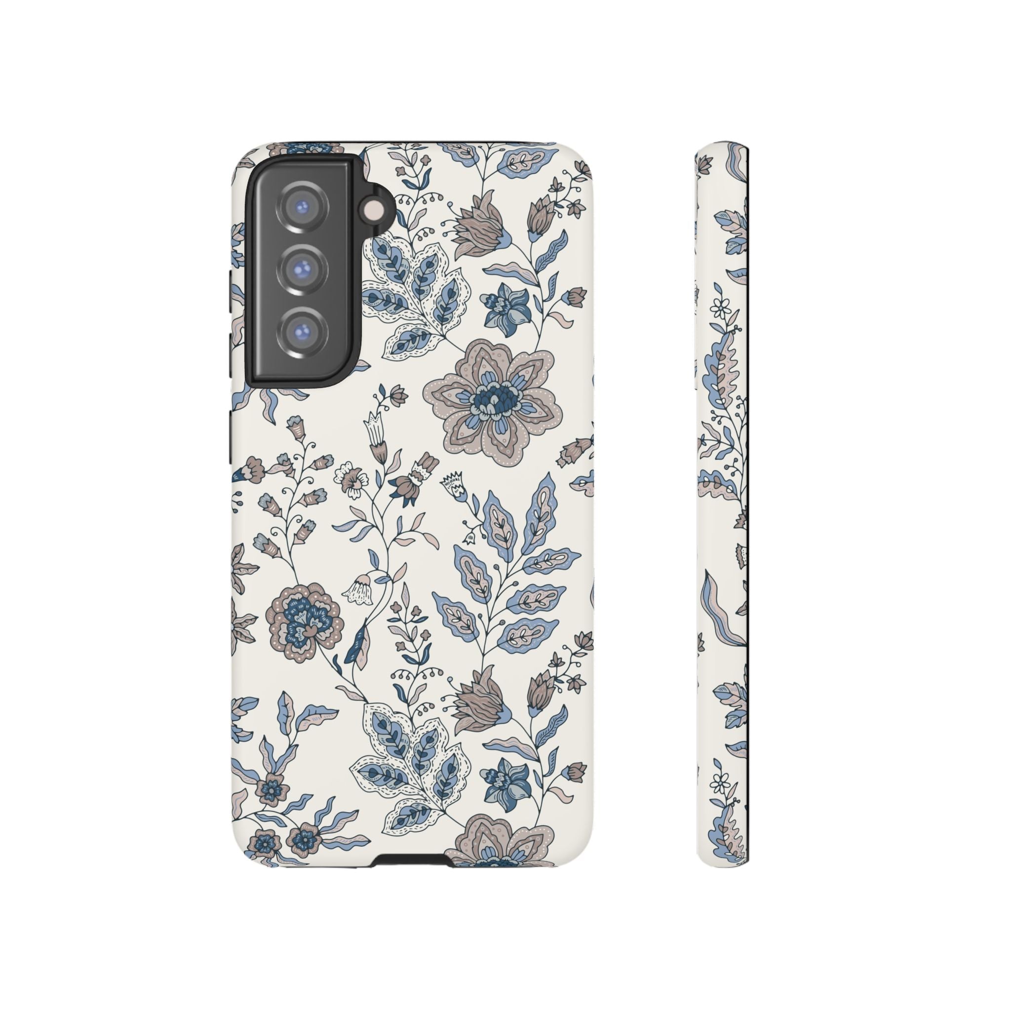 Floral Vintage Blue Tough Phone Case