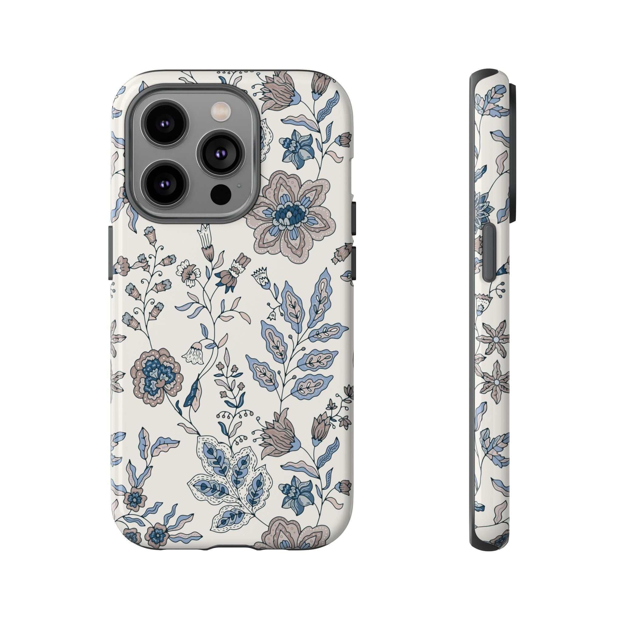 Floral Vintage Blue Tough Phone Case