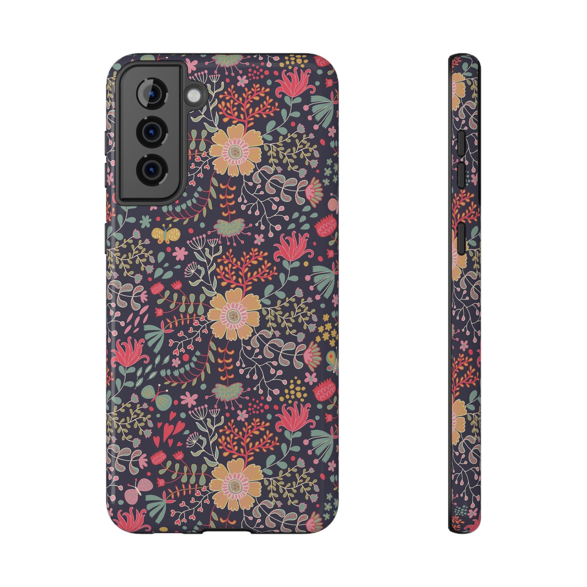 Floral Pattern Impact-Resistant Phone Case — Durable Protective Floral iPhone Cover