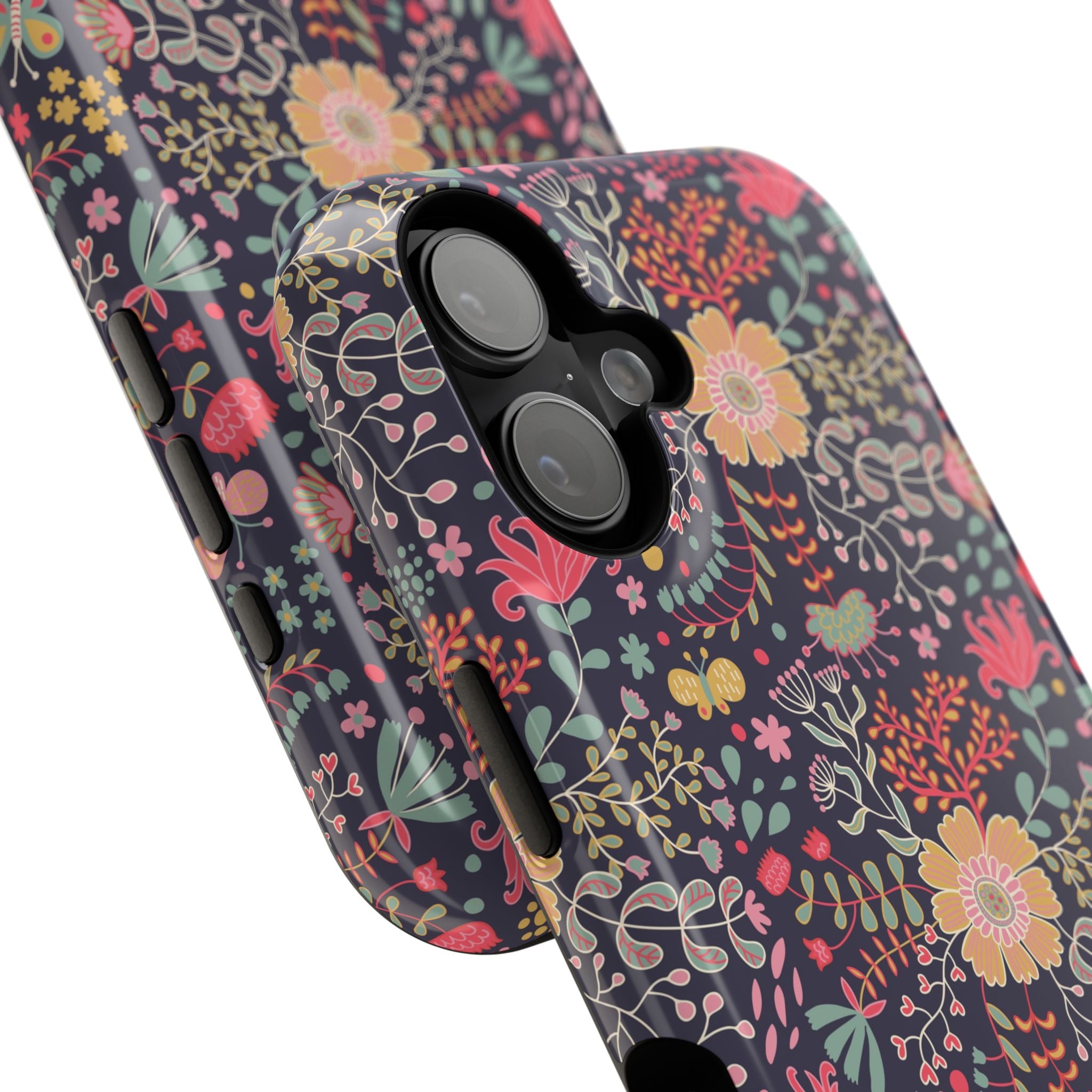 Floral Pattern Impact-Resistant Phone Case — Durable Protective Floral iPhone Cover