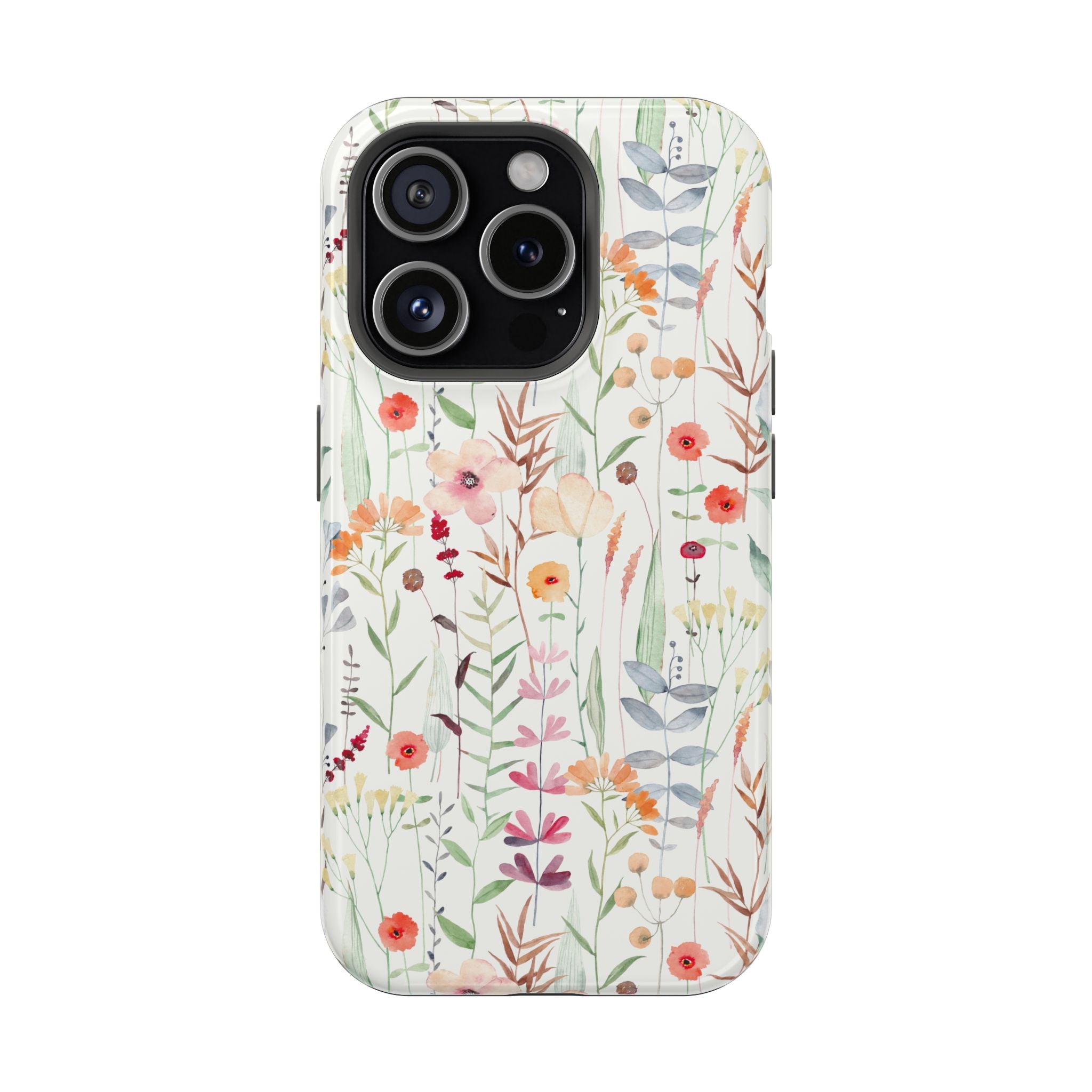 Floral Wildflower Magnetic Phone Case — Impact-Resistant iPhone Cover