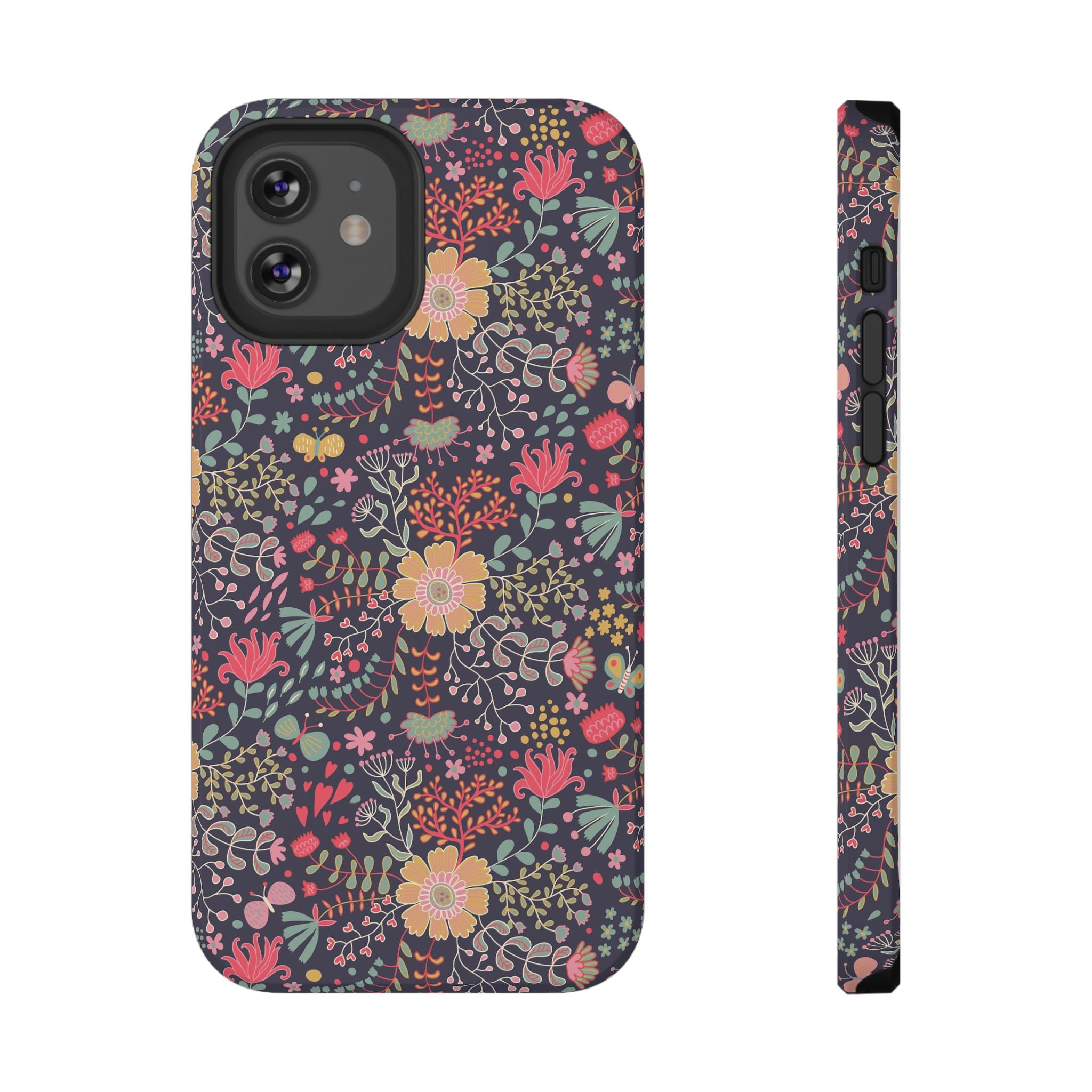 Floral Pattern Impact-Resistant Phone Case — Durable Protective Floral iPhone Cover