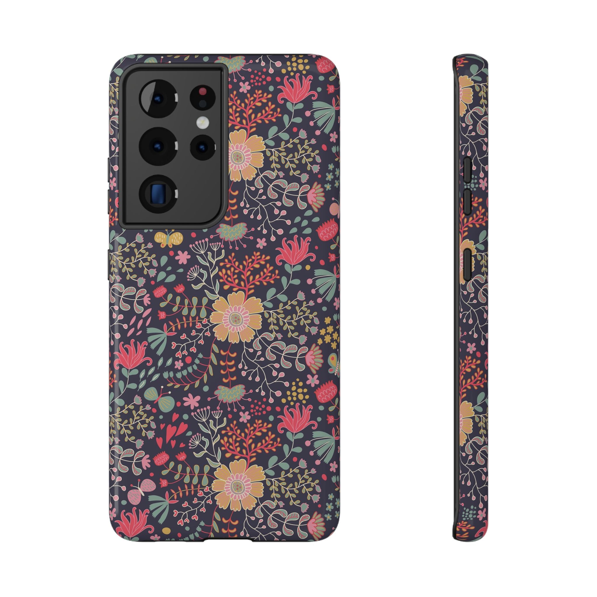 Floral Pattern Impact-Resistant Phone Case — Durable Protective Floral iPhone Cover