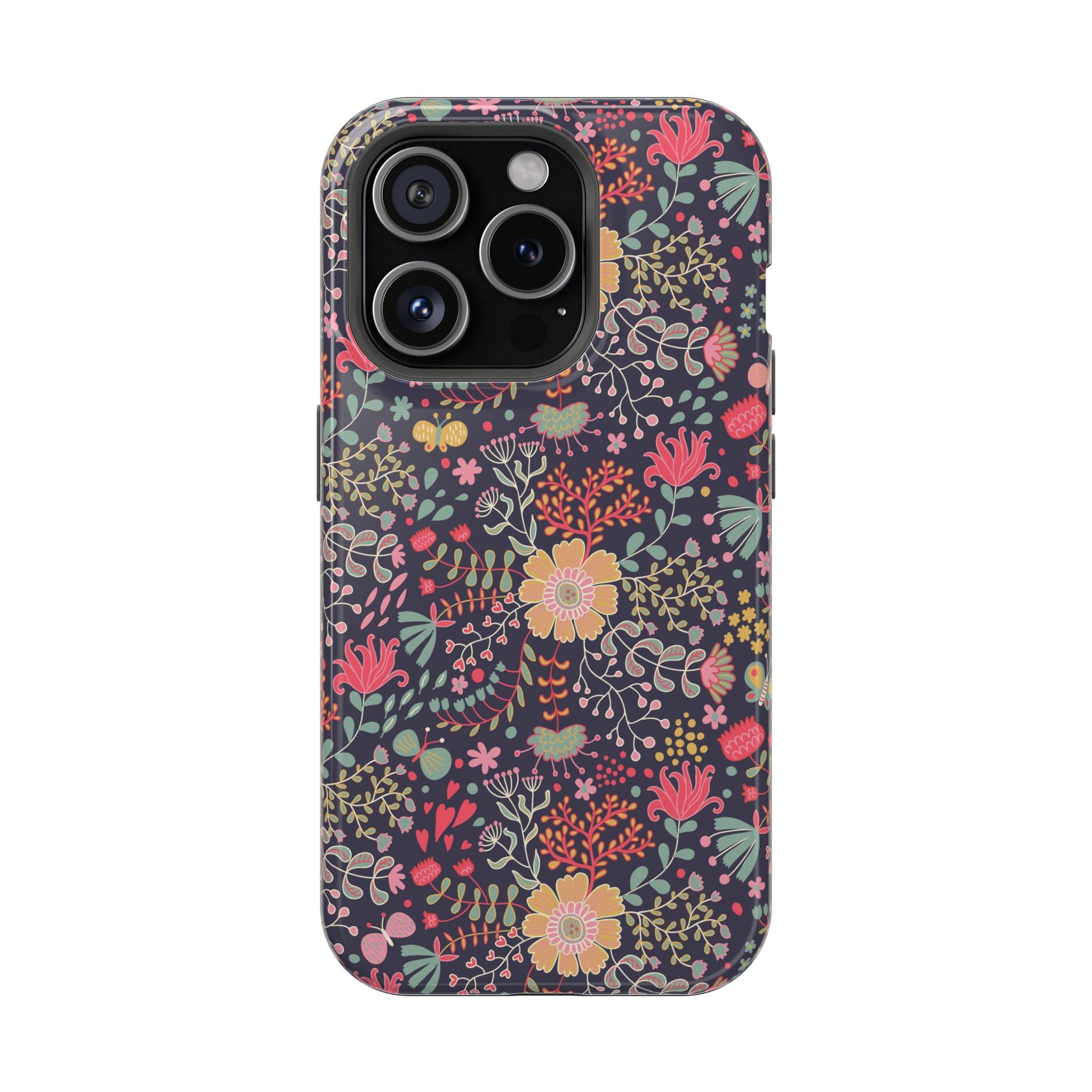 Floral Pattern Impact-Resistant Phone Case — Durable Protective Floral iPhone Cover