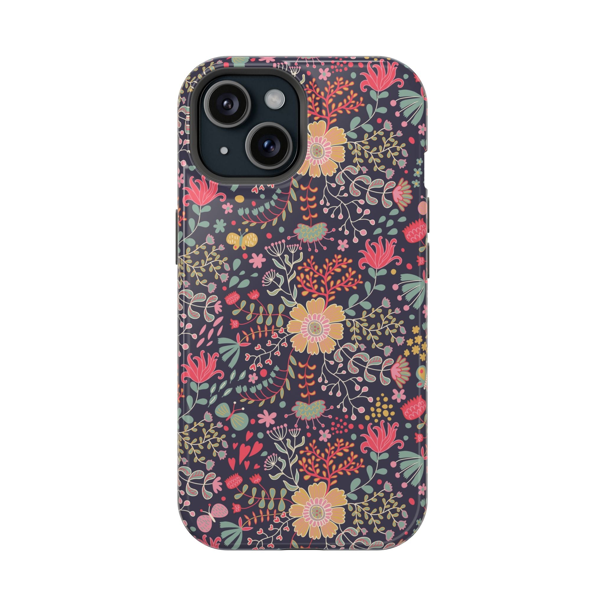 Floral Pattern Impact-Resistant Phone Case — Durable Protective Floral iPhone Cover