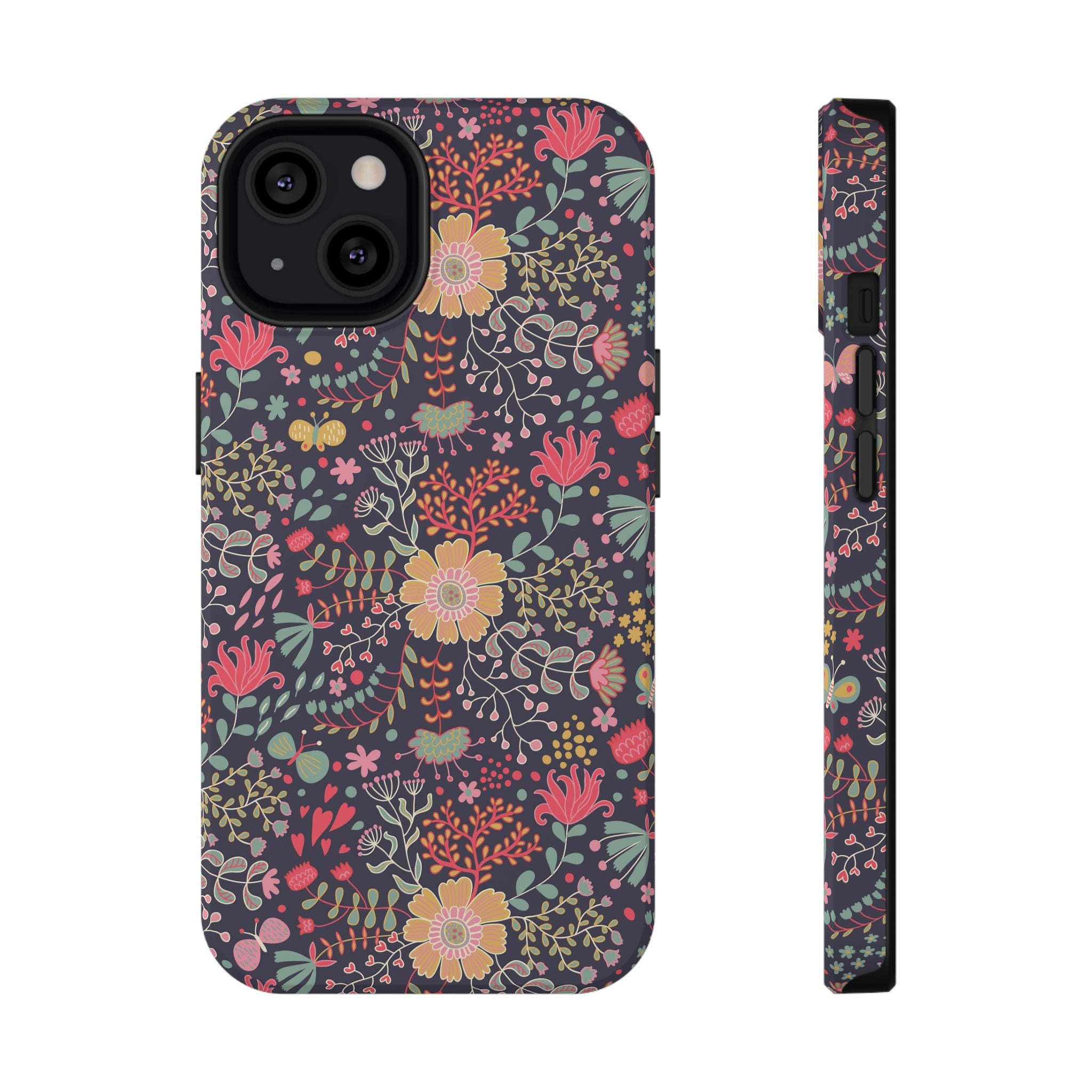 Floral Pattern Impact-Resistant Phone Case — Durable Protective Floral iPhone Cover