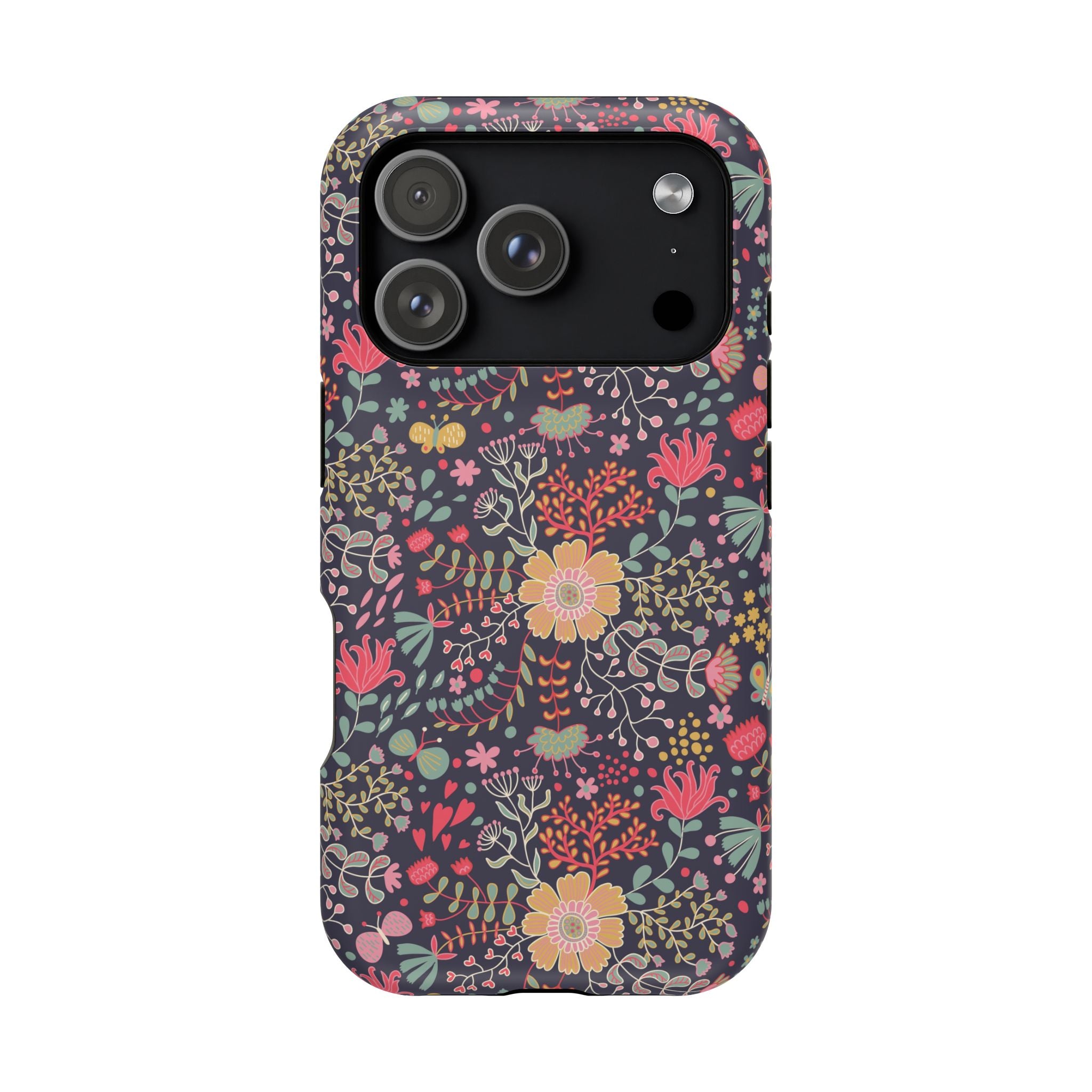 Floral Pattern Impact-Resistant Phone Case — Durable Protective Floral iPhone Cover