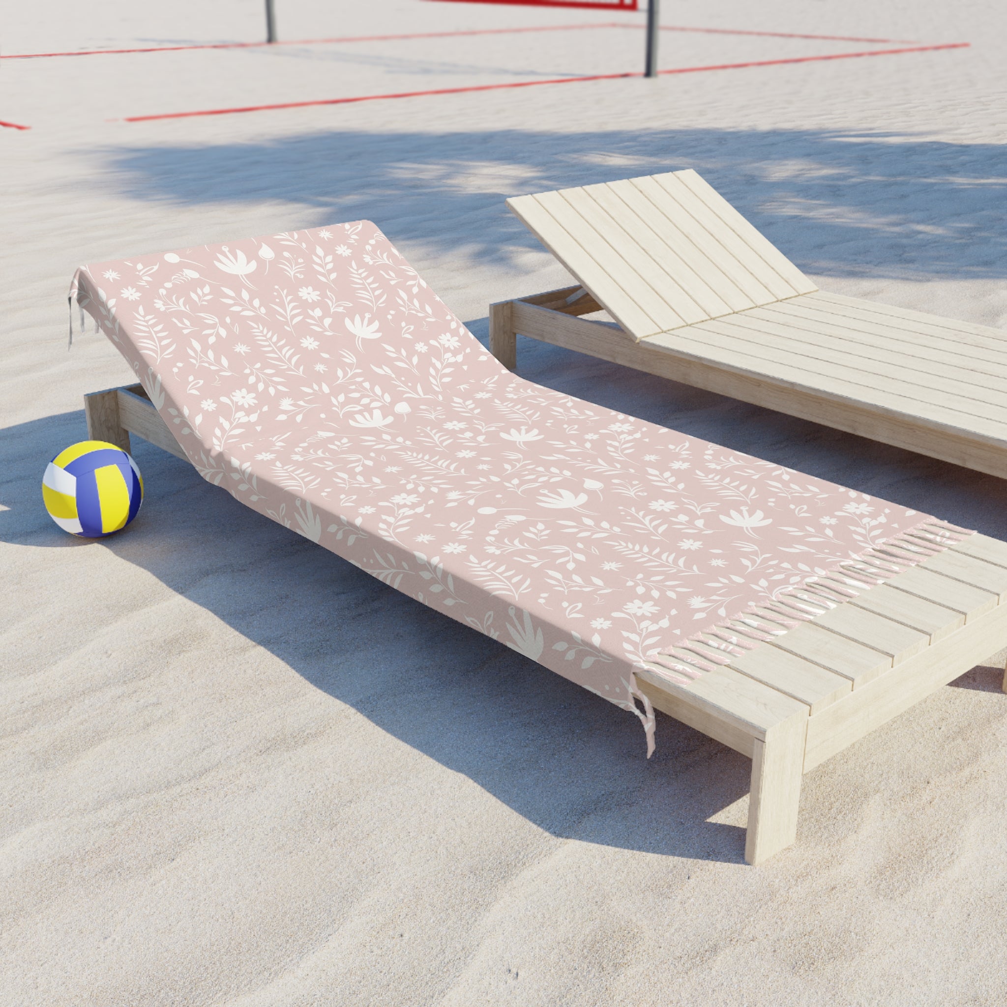 Boho Floral Beach Towel – Lightweight Fringe Turkish Towel for Pool, Spa & Travel