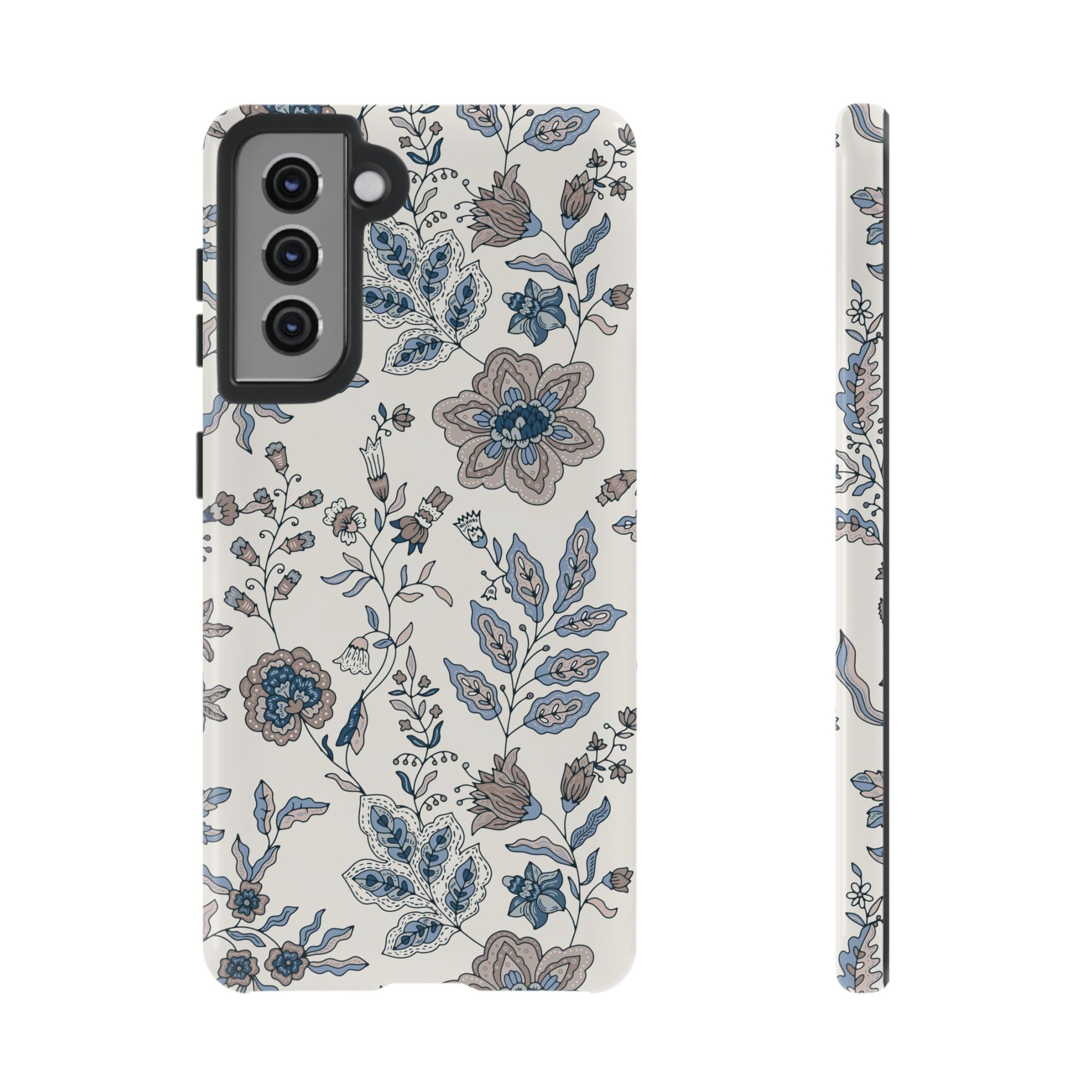 Floral Vintage Blue Tough Phone Case