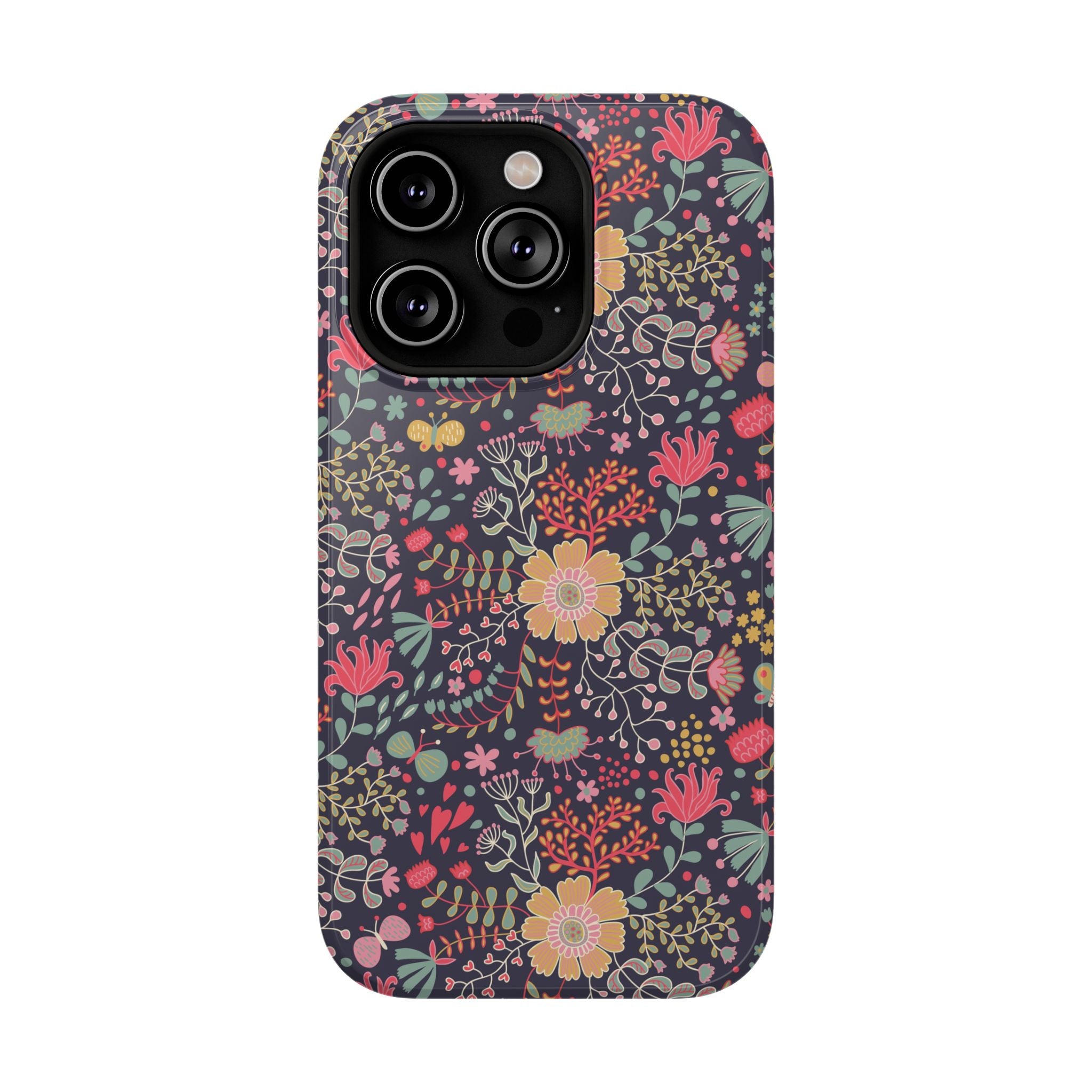 Floral Pattern Impact-Resistant Phone Case — Durable Protective Floral iPhone Cover