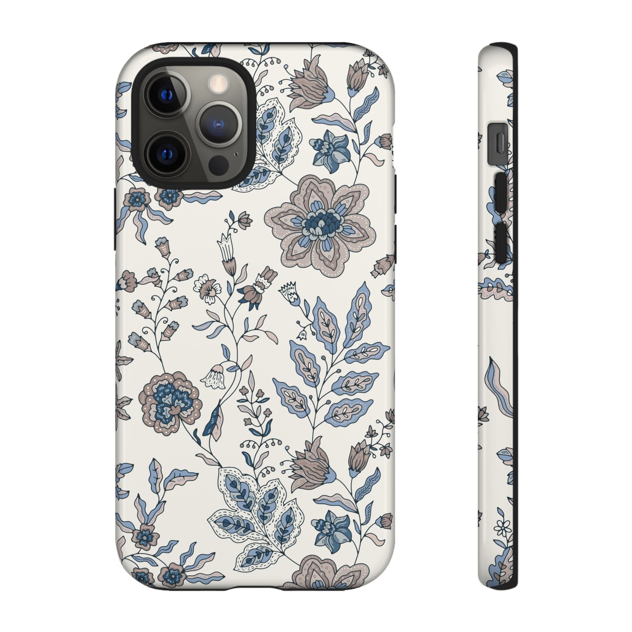 Floral Vintage Blue Tough Phone Case