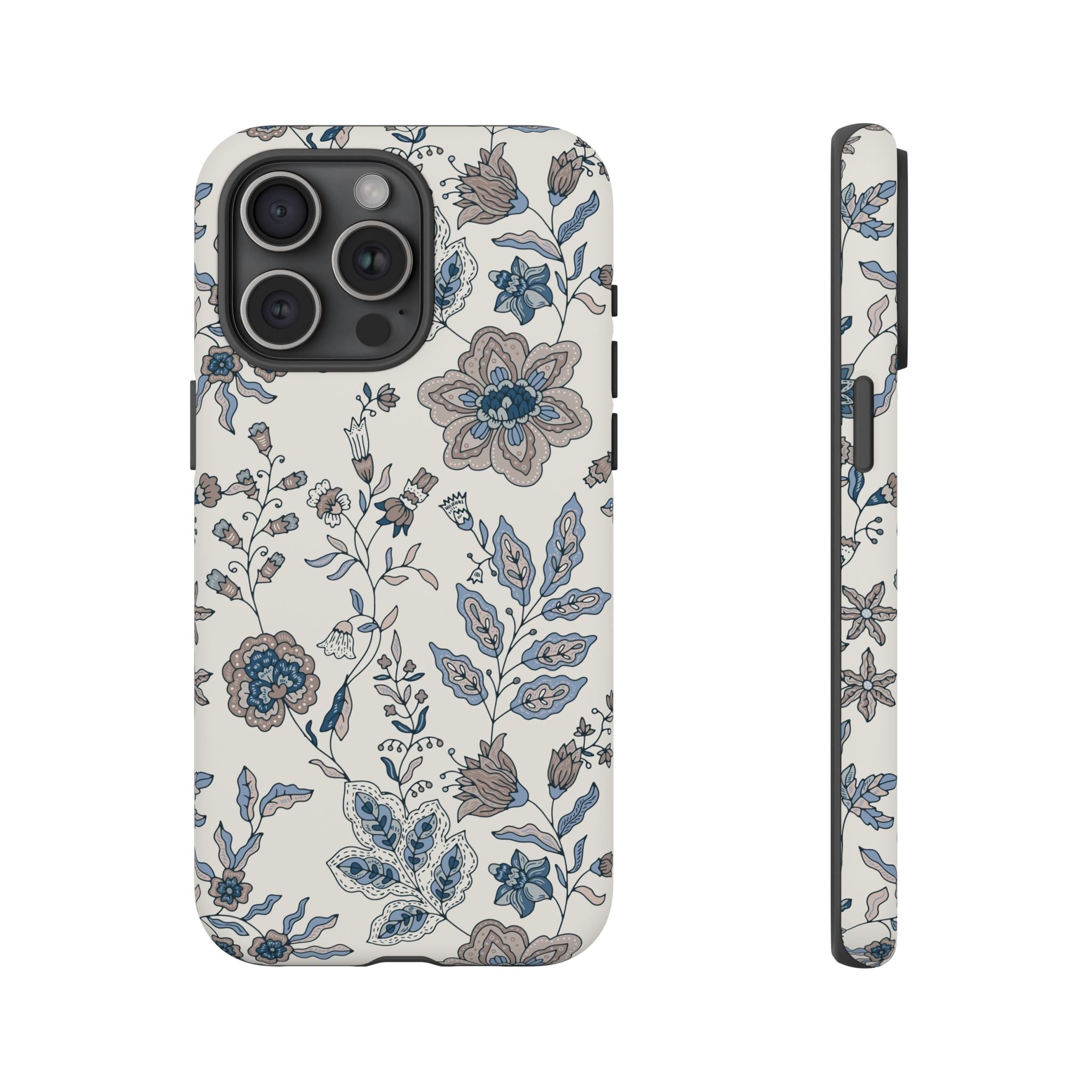 Floral Vintage Blue Tough Phone Case