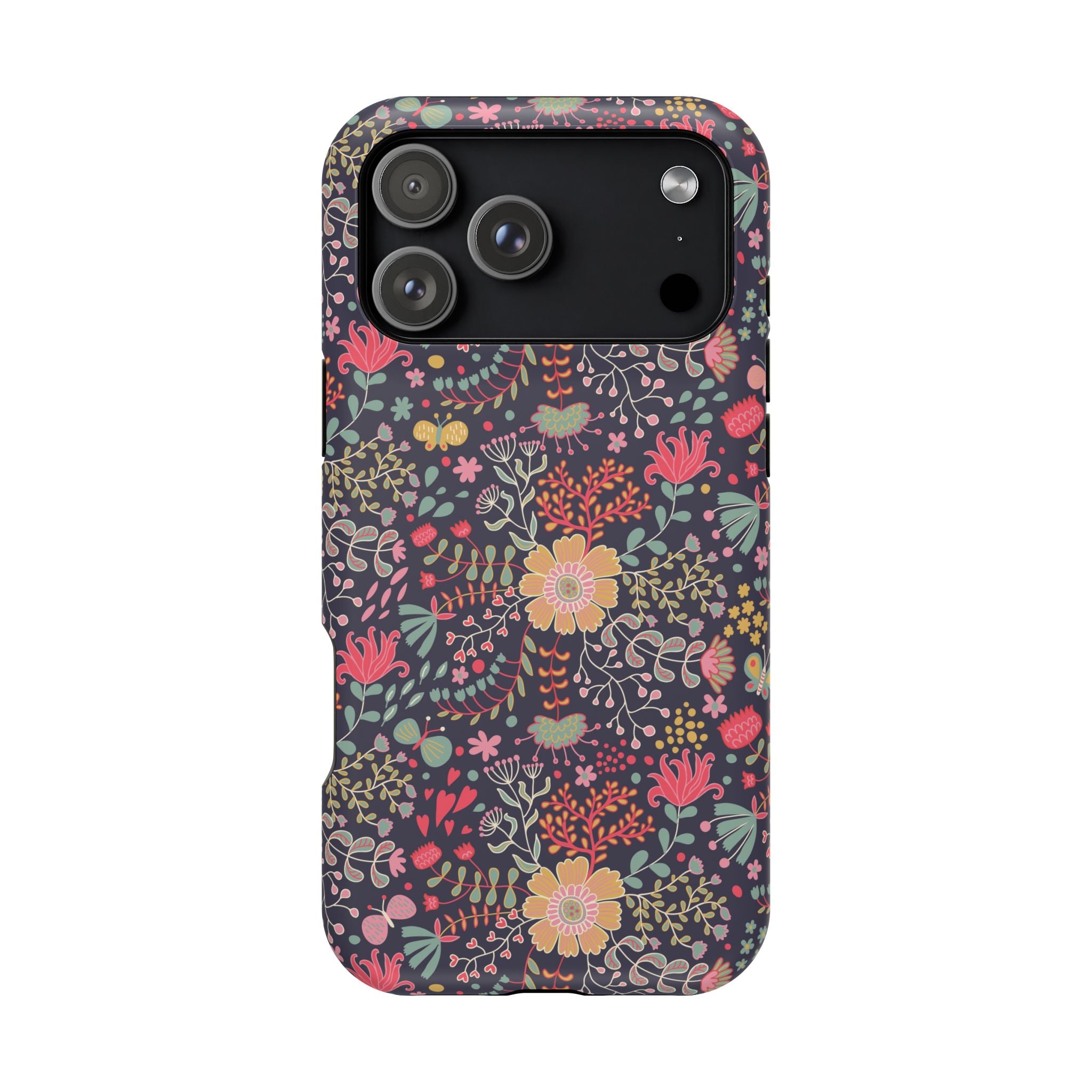 Floral Pattern Impact-Resistant Phone Case — Durable Protective Floral iPhone Cover