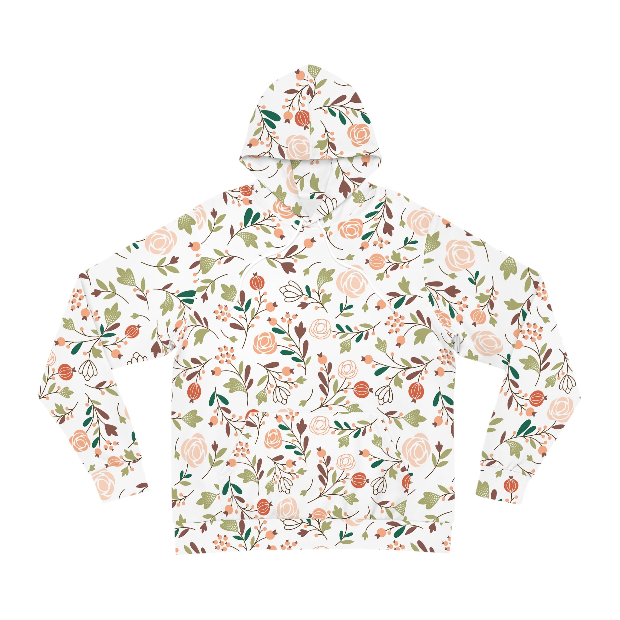 Floral All-Over Print Hoodie — Vintage Rose Botanical Pattern