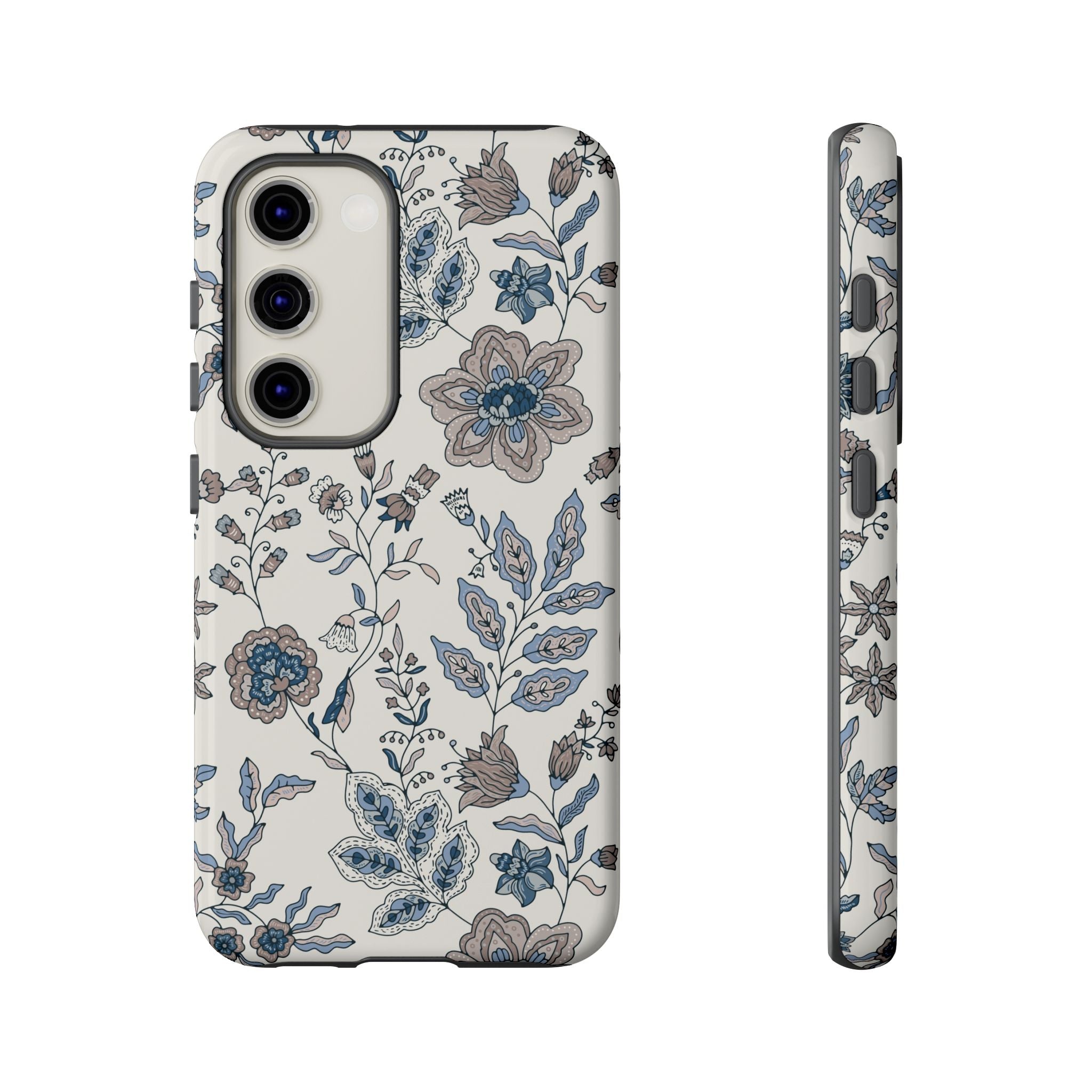 Floral Vintage Blue Tough Phone Case