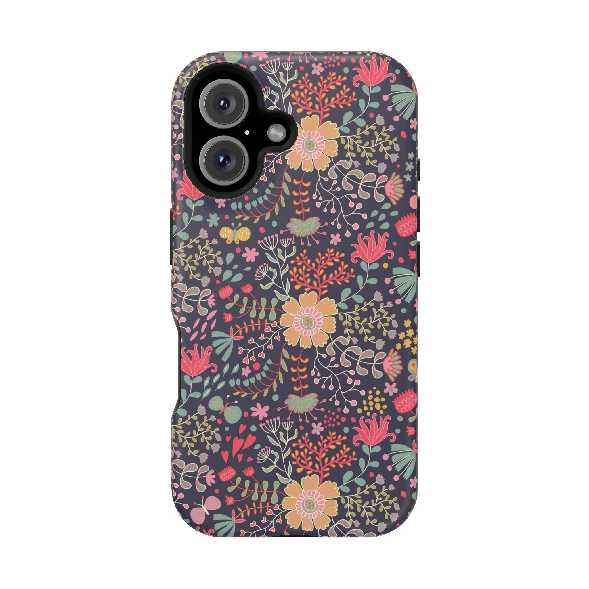 Floral Pattern Impact-Resistant Phone Case — Durable Protective Floral iPhone Cover
