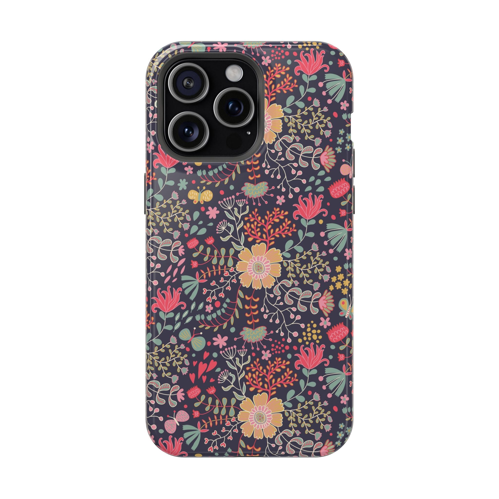Floral Pattern Impact-Resistant Phone Case — Durable Protective Floral iPhone Cover