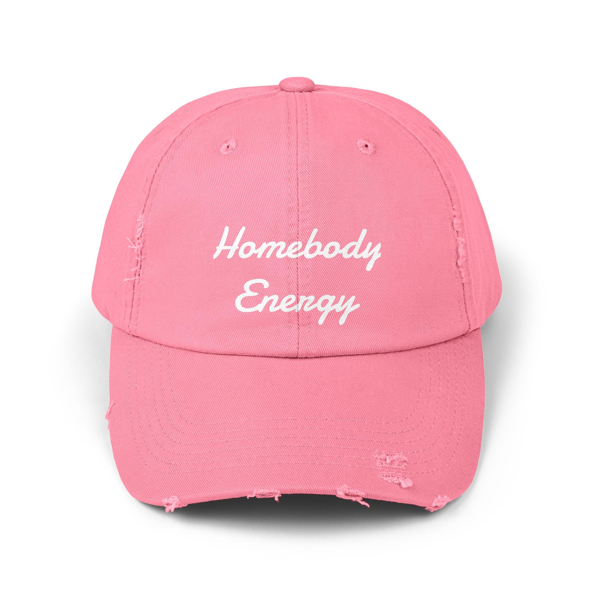 Homebody Energy Distressed Cap — Cozy Casual Baseball Hat