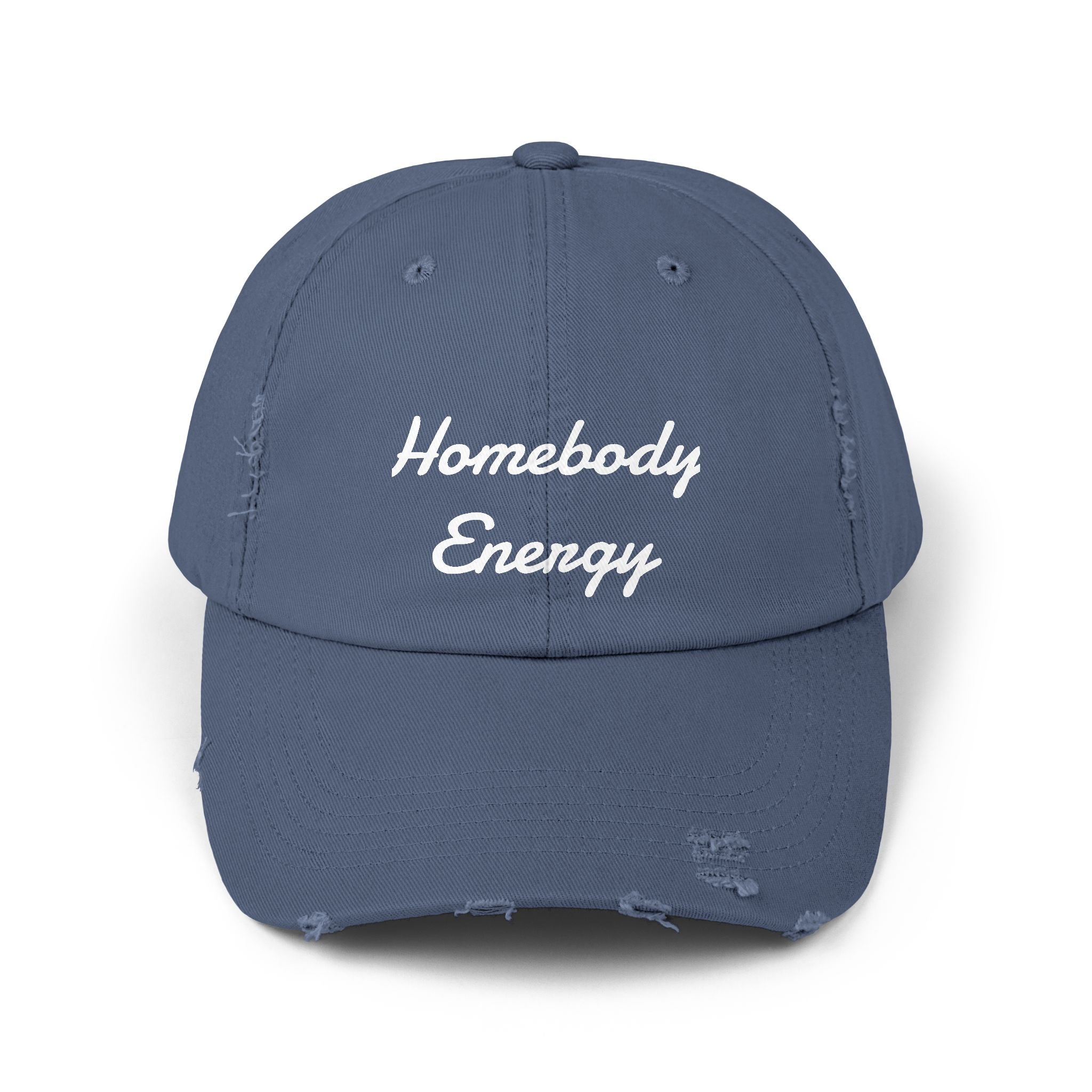 Homebody Energy Distressed Cap — Cozy Casual Baseball Hat
