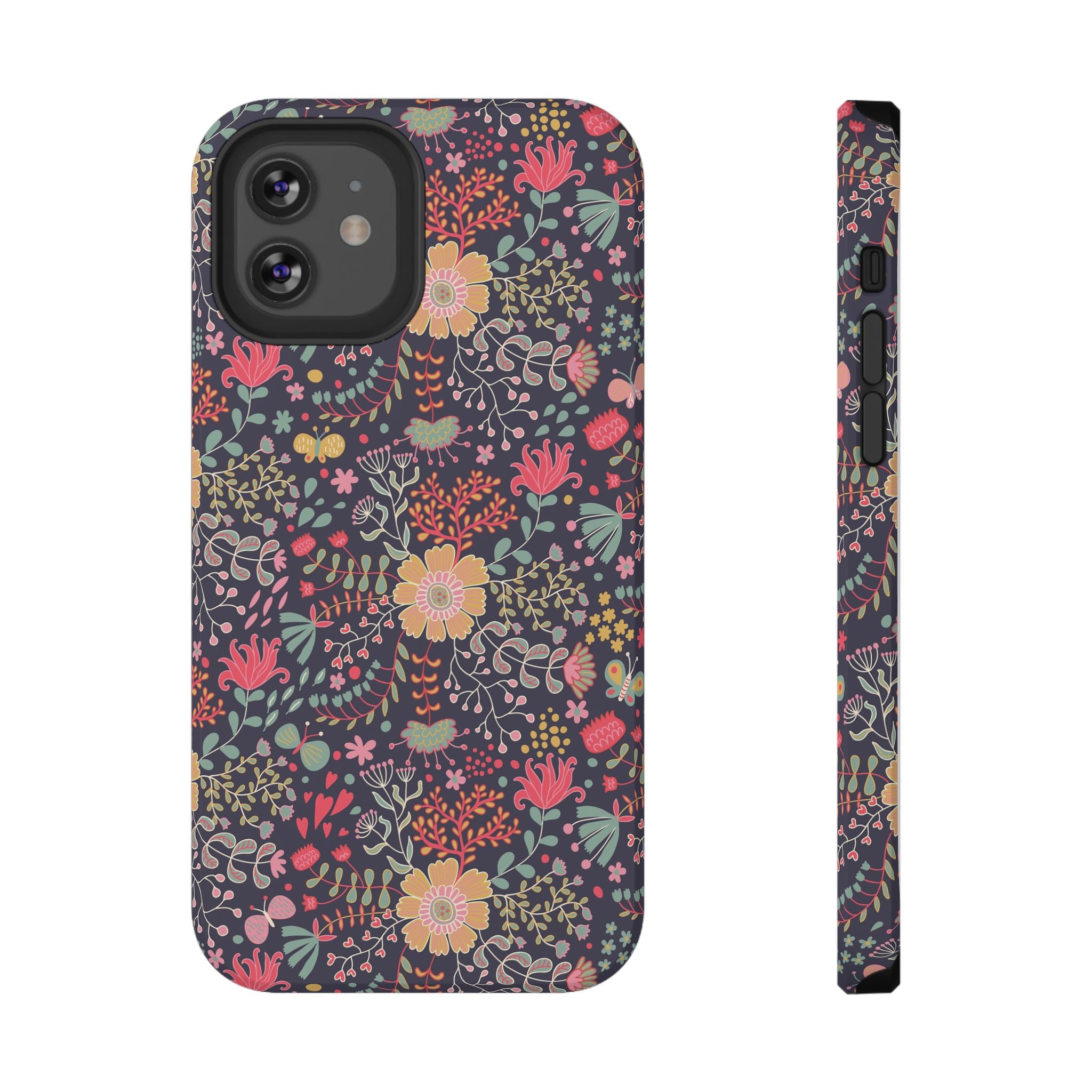 Floral Pattern Impact-Resistant Phone Case — Durable Protective Floral iPhone Cover