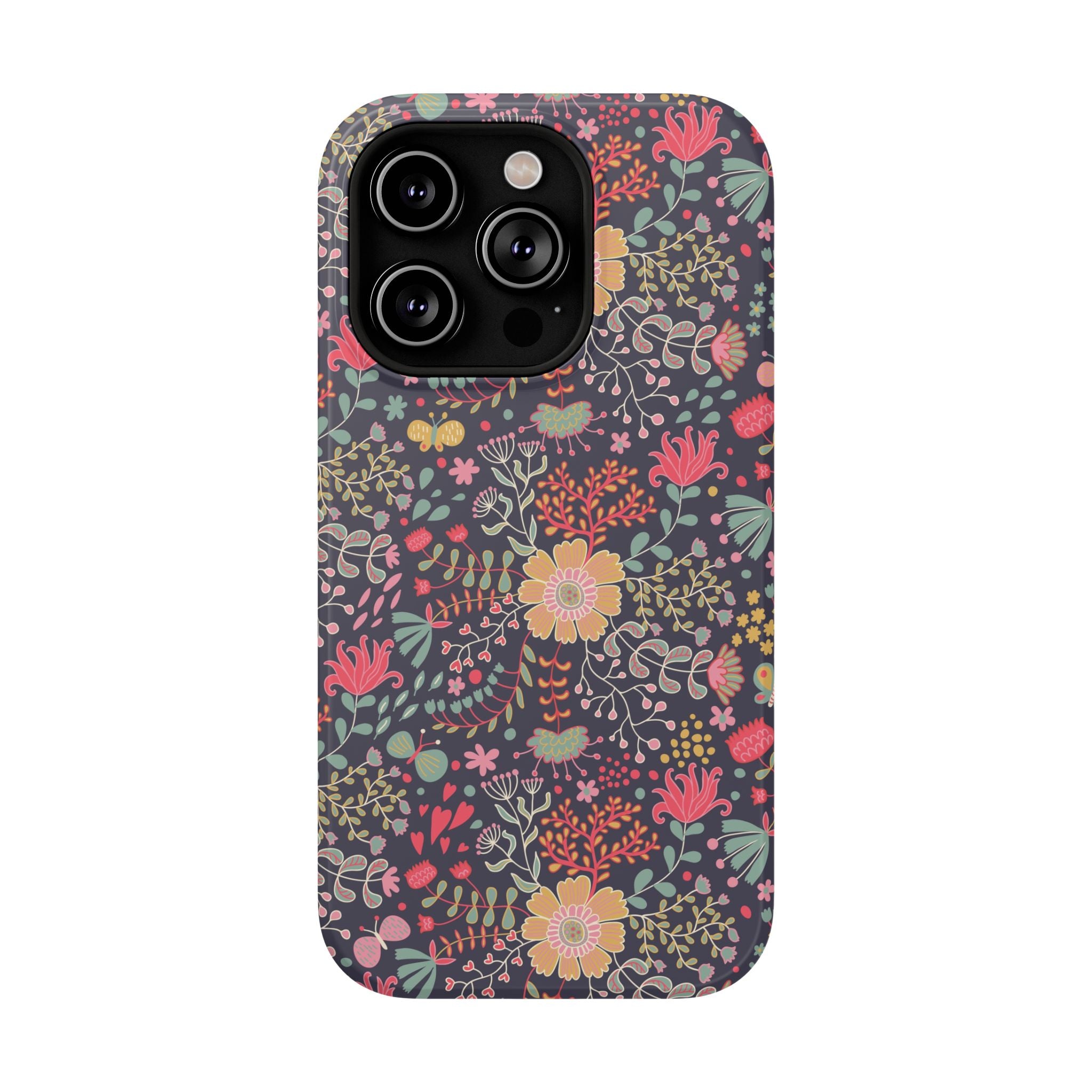 Floral Pattern Impact-Resistant Phone Case — Durable Protective Floral iPhone Cover