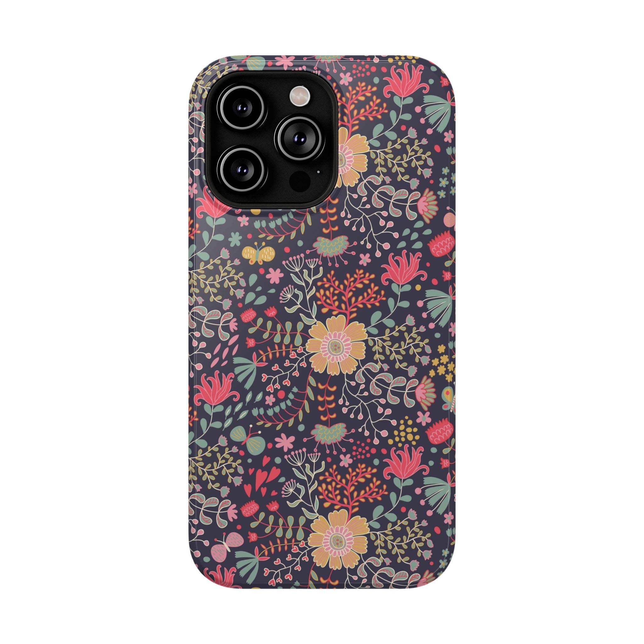 Floral Pattern Impact-Resistant Phone Case — Durable Protective Floral iPhone Cover