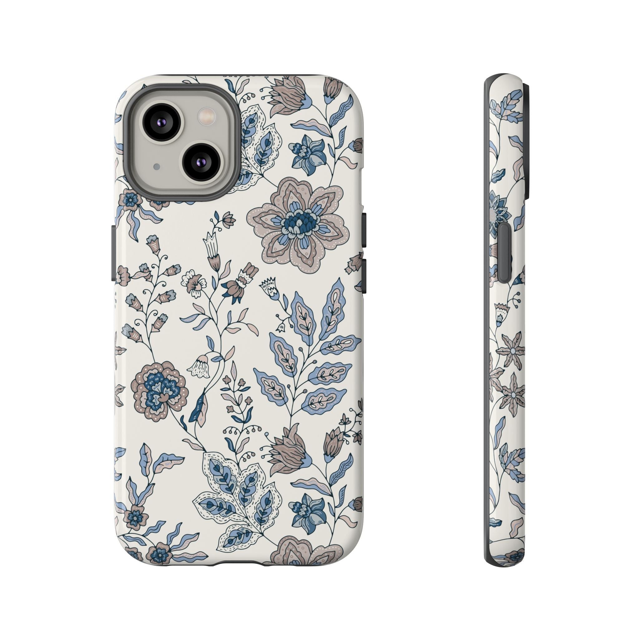 Floral Vintage Blue Tough Phone Case