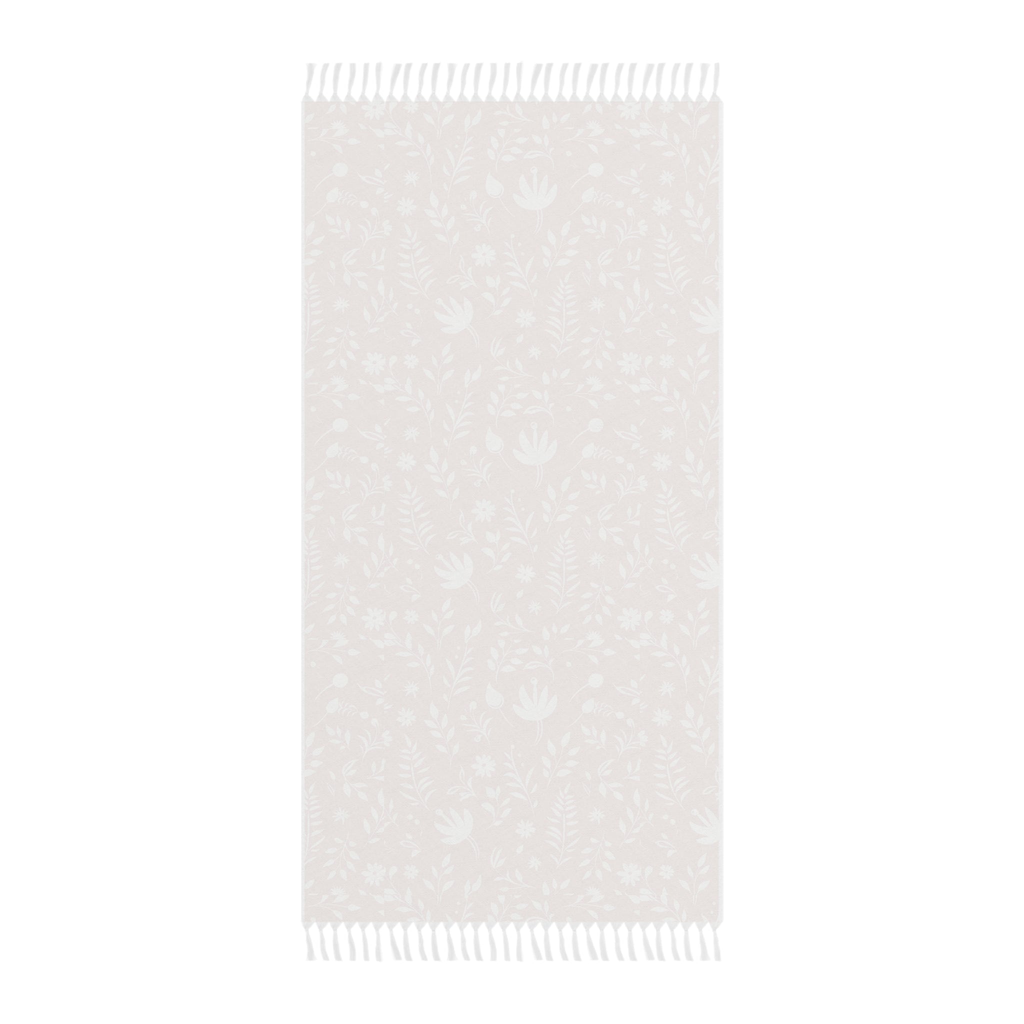 Boho Floral Beach Towel – Lightweight Fringe Turkish Towel for Pool, Spa & Travel