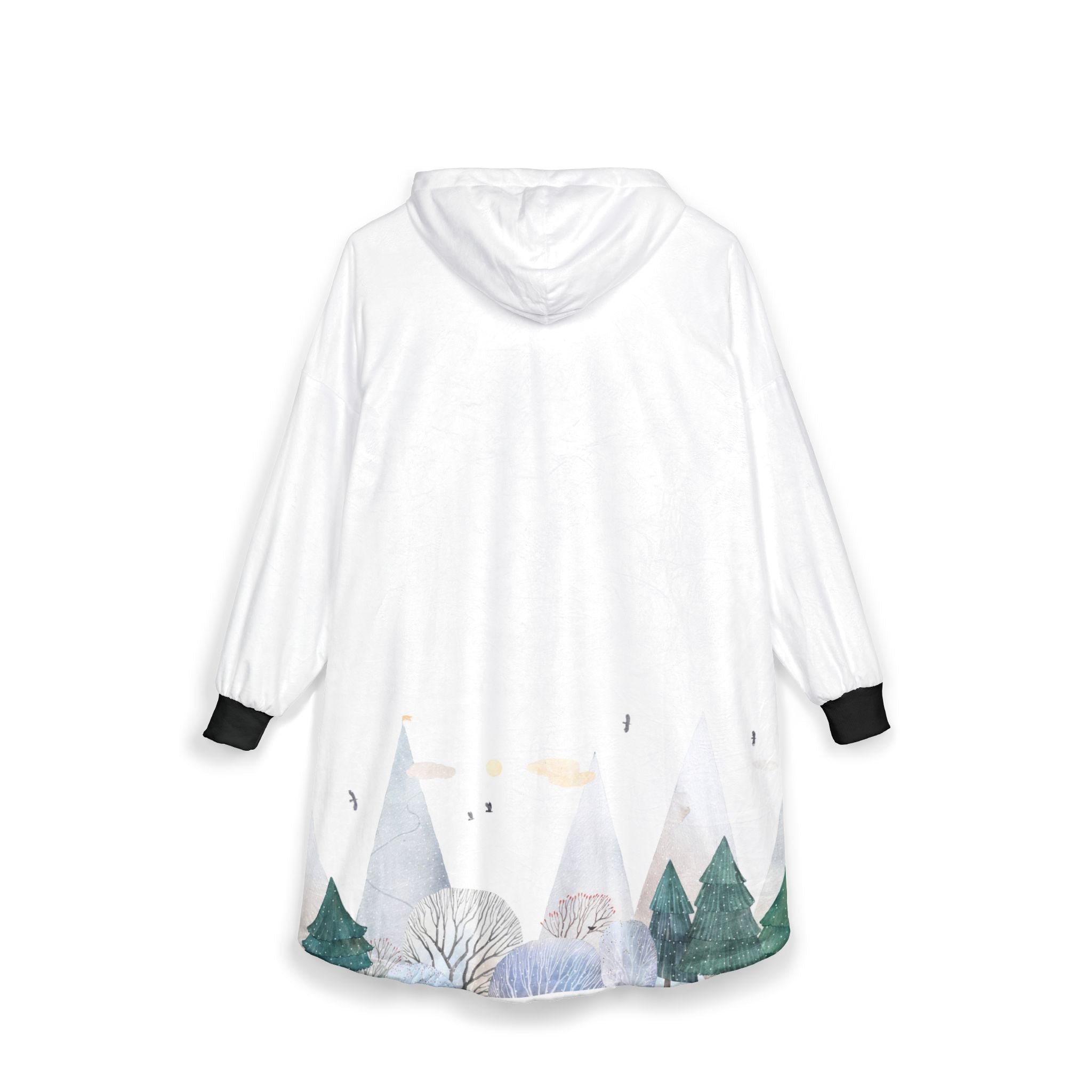 Hooded Blanket — Winter Woodland Scenic Sherpa Hoodie Blanket