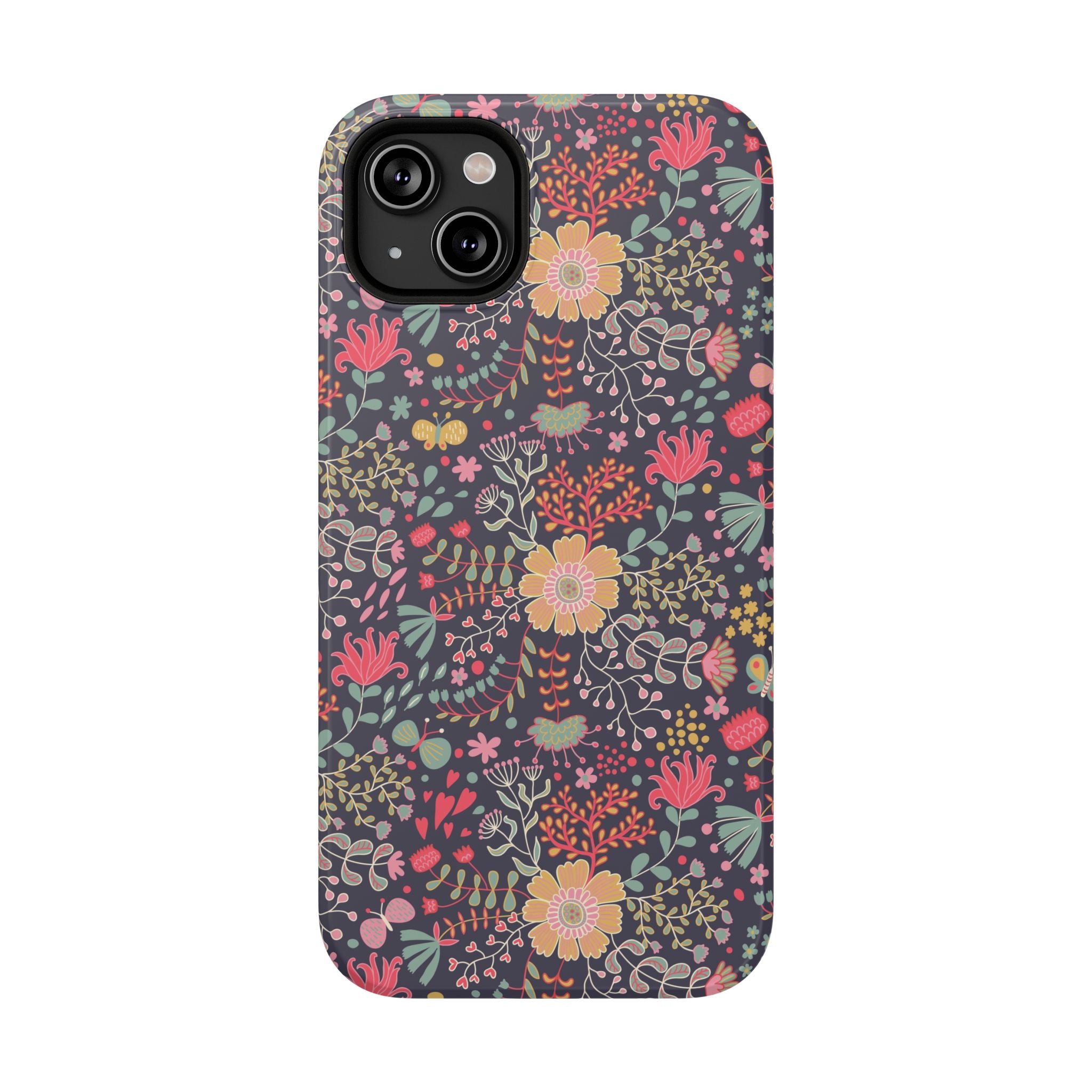 Floral Pattern Impact-Resistant Phone Case — Durable Protective Floral iPhone Cover