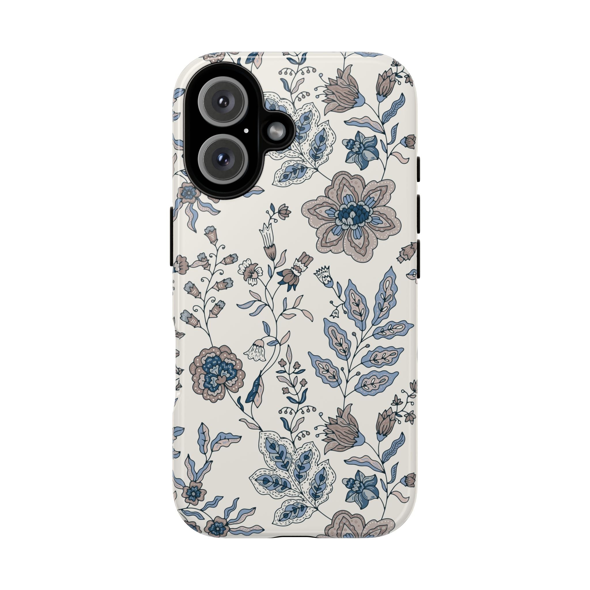 Floral Vintage Blue Tough Phone Case