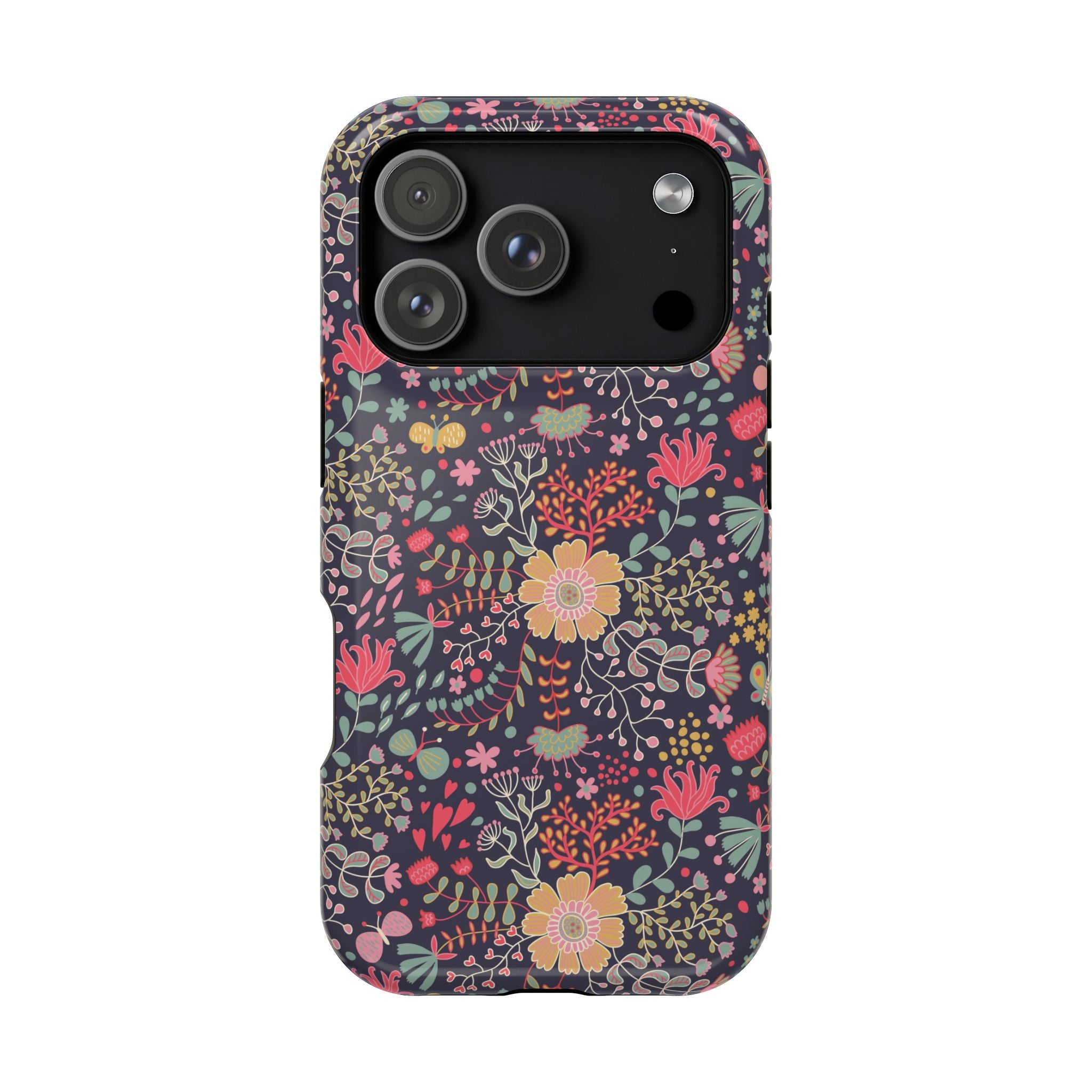 Floral Pattern Impact-Resistant Phone Case — Durable Protective Floral iPhone Cover